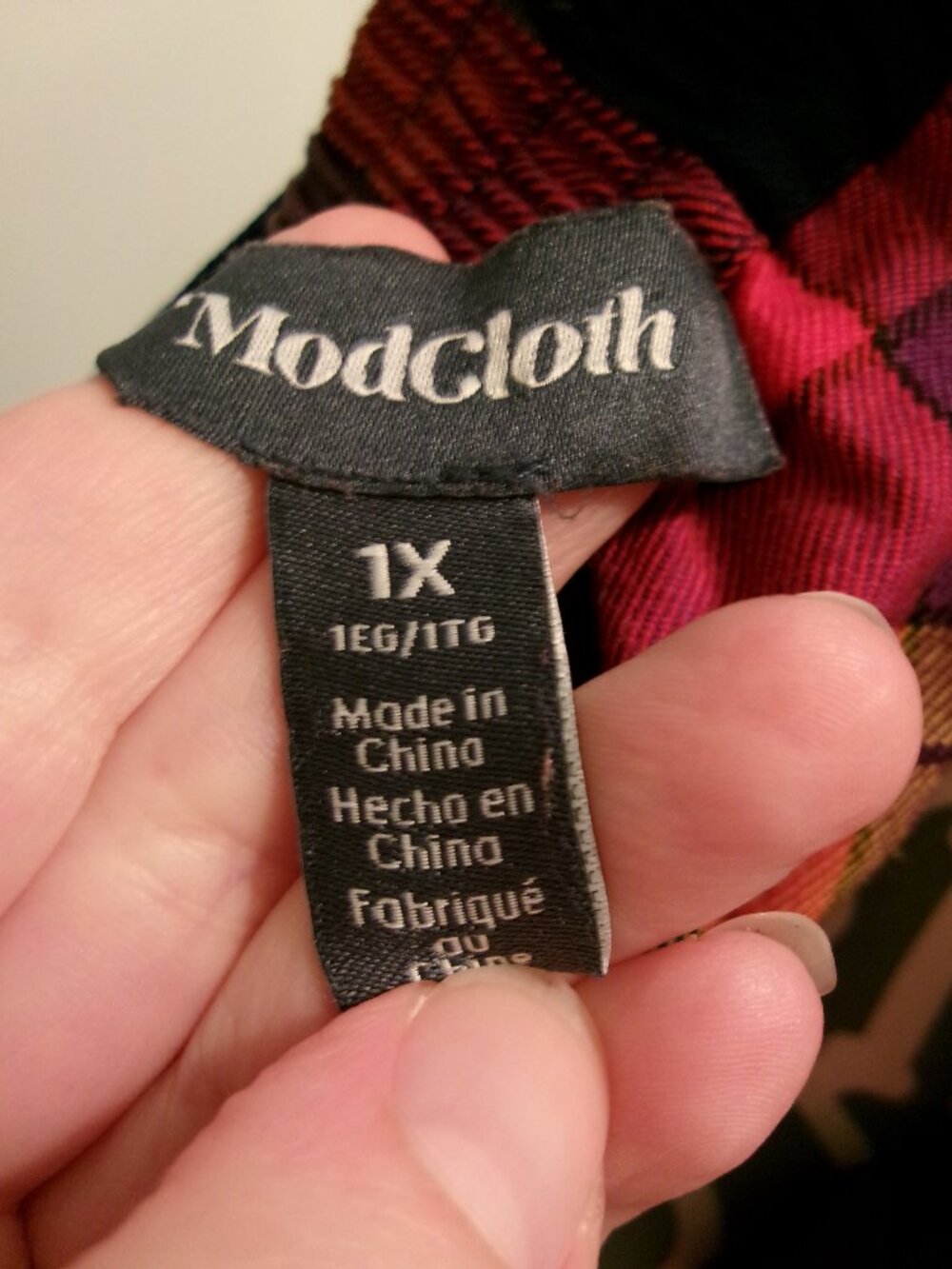 Modcloth RARE twirled series retro maximalist preppy plaid fall swing skirt, 1x - Picture 3 of 5